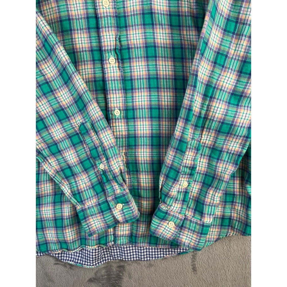 Polo Ralph Lauren Shirt Womens XL Green Flannel Lined Double Faced Cotton - Picture 6 of 9